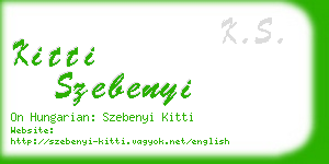 kitti szebenyi business card